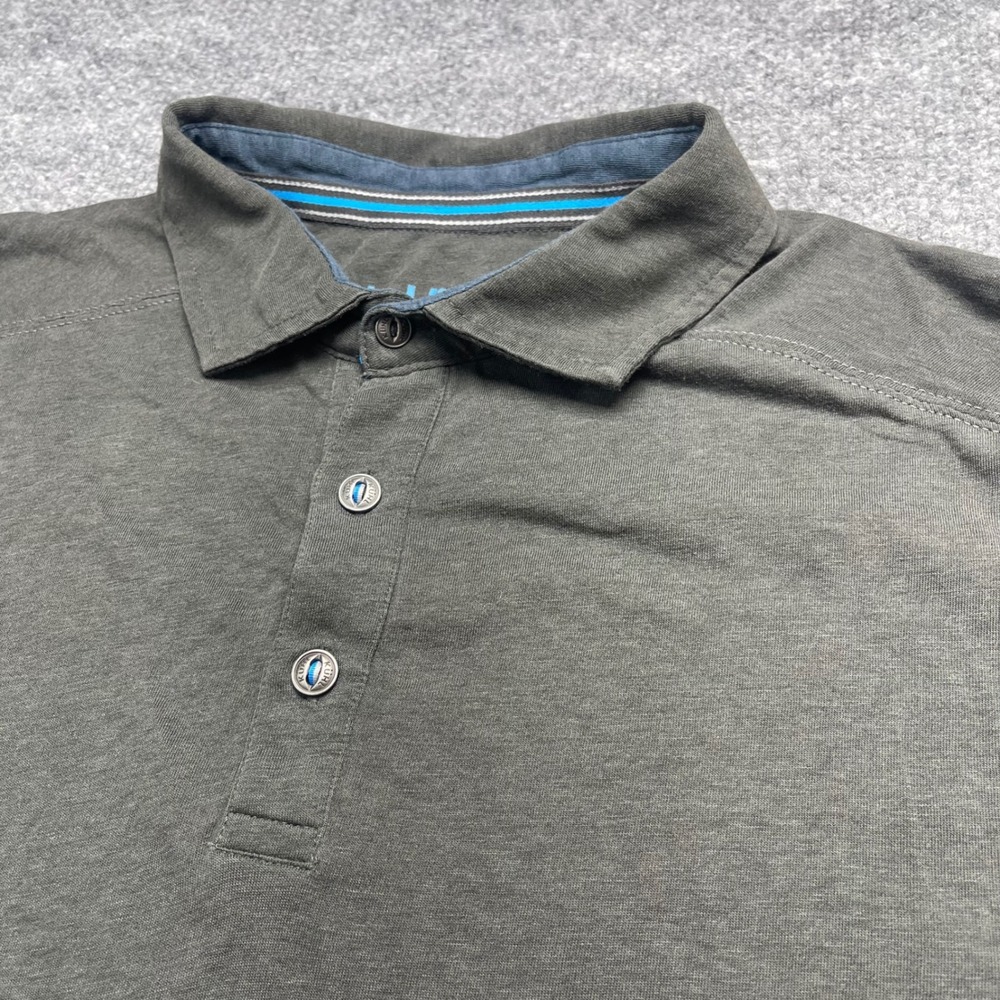 KUHL Men's KuhlDry Short Sleeve Polo Shirt Olive Gray Style 7488 Size L